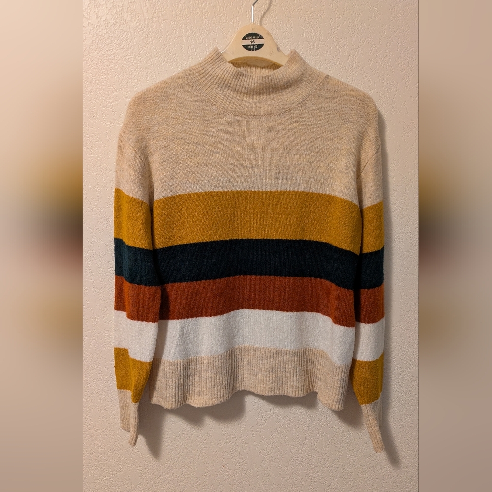 BeachLunchLounge Portia Striped Mock Neck Sweater - Picture 2 of 5
